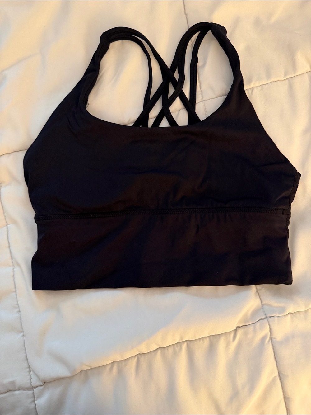 Black Strappy Women's Sports Bra - Comfortable Everyday Support